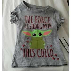 Star Wars Baby Yoda The Force Is Strong Grey Shirt